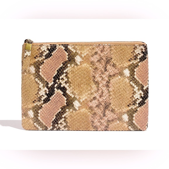Madewell Handbags - Madewell — The Leather Pouch Clutch: Snake Embossed Edition